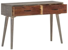 Tavolo consolle grigio 110x35x75 cm in massello di mango grezzo