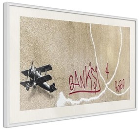 Poster  Banksy: Love Plane  Cornice Quadri Cornice nera con pass-partout, Larghezza x Altezza Home decor 60x40