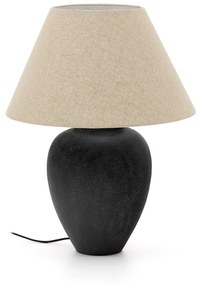 Kave Home - Lampada da tavolo Mercadal in ceramica con finitura in nero