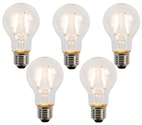 Set di 5 lampadine LED a filamento E27 A60 2W 210lm 2200K