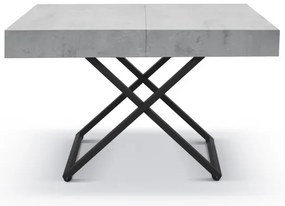 Tavolino TURIX 120x30 cm in legno metallo cemento trasformabile