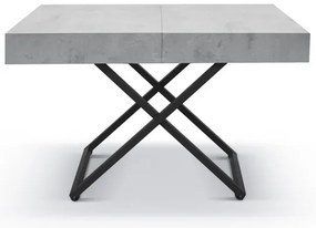Tavolino TURIX 120x80 cm in legno metallo cemento trasformabile