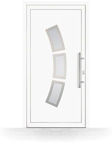 Portoncini in pvc, doppi vetri, bianco, 760 x 1885 mm ou su misura, modello Cava de' Tirreni, configura individualmente