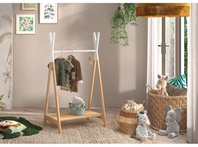 Scaffale in legno di pino per bambini in colore bianco e naturale KIDDY - Vipack