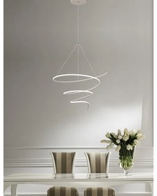 Lampadario Moderno Ipnotic bianco, in alluminio, D. 58 cm, NOVECENTO