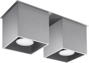 Applique Rettangolare da soffitto 2xGU10 QUAD 2 in alluminio