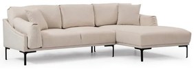 Divano angolare beige chiaro, angolo destro Leo - Artie