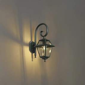 Lanterna da parete classica da esterno verde scuro IP44 - Berta