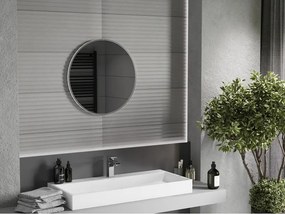 Mexen Loft specchio da bagno rotondo 60 cm, cornice inox - 9850-060-060-000-10