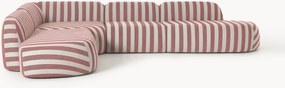 Divano angolare componibile XL a righe con chaise longue Wolke