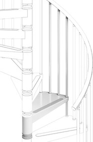 Gradino Mira in acciaio bianco grigio L 590 mm H 146 mm