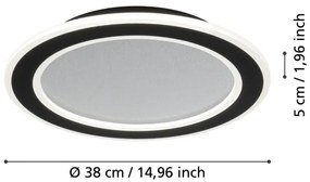 Eglo 901238 - Plafoniera LED dimmerabile MACCHIONI LED/20W/230V nero + +TC