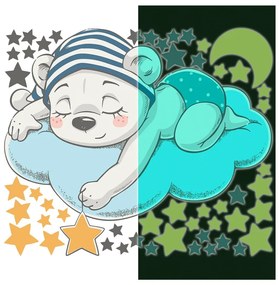 Adesivo murale per bambini 35x30 cm Dreamy Bear - Ambiance