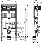 Tece teceprofil modulo wc sospesi con cassetta uni 13cm c/aspi aspirazione odori altezza di montaggio 1120mm