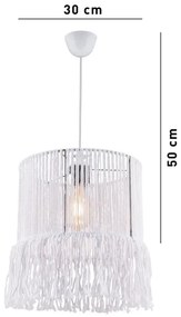 Lampadario su cavo NESS MACRAME 1xE27/40W/230V bianco