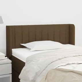 Testiera Ad Orecchio Marrone Scuro 93x16x78/88 Cm İn Tessuto /