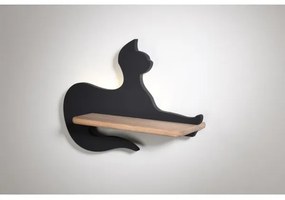 Applique LED per bambini con mensola BLACK CAT LED/5W/230V