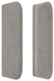 Testiera ad orecchio grigio chiaro 147x16x78/88 cm in velluto