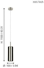Eglo 98696 - Lampadario a sospensione con filo SELVINO 1xE27/15W/230V
