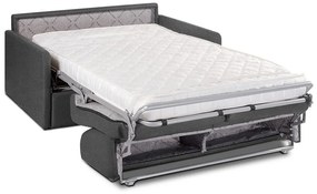 Divano letto 2 posti a ribalta in Tessuto Grigio - Larghezza Materasso 120 cm - Spessore 14 cm - CALIFE
