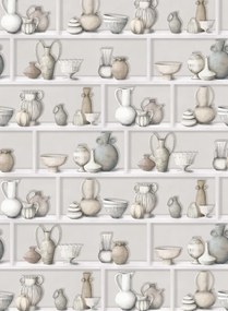 Osborne & Little Carta da parati Raku - Ivory/ Stone