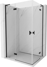 Mexen Mist-H L Duo cabina doccia battente sinistra 100 x 75 cm, trasparente, nera - 8A5L-100L-075P-70-00