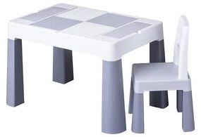 TEGA BABY - Set tavolo e sedia per bambini, grigio/bianco