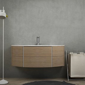 Mobile per bagno 120 cm sospeso Rio rovere tabacco senza specchio