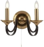 Applique Contemporanea Campanile Acciaio Bronzo Marrone 2 Luci E14