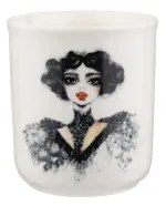 Set da tavola 4 pezzi in porcellana, nero/bianco