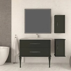 Mobile bagno con lavabo L 100 x P 46 cm grigio grafite 2 cassetti per vasca centrale Tiffany