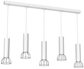 Lampadario su filo  DANTE 5xGU10/25W/230V bianco/cromo luminoso