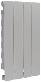 Radiatore acqua calda PRODIGE Modern in alluminio, 4 elementi, interasse 600 mm, silver