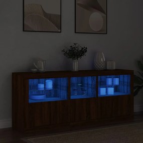 Credenza Con Luci Led Rovere Marrone 162x37x67 Cm /