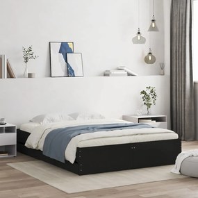 Giroletto Con Cassetti Nero 140x200 Cm İn Legno Multistrato /