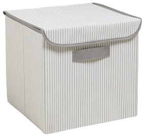 Scatola in tessuto grigio con coperchio 30x30x30 cm - Mioli Decor