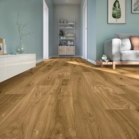 Parquet prefinito in rovere miele Famiglia vetrificato Intenso L