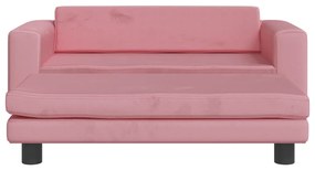 Lettino per cani con estensione rosa 100x50x30 cm in velluto