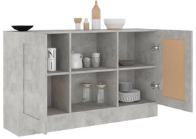 Credenza Grigio Cemento 120x30,5x70 cm in Legno Multistrato