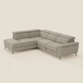 Estro Divano angolare estraibile - poggiatesta reclinabili in tessuto impermeabile T14 beige