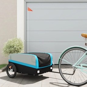 Rimorchio Da Bici Nero E Blu 45 Kg İn Ferro /