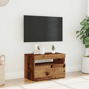 Mobile porta tv con led legno antico 60x35x40 cm multistrato