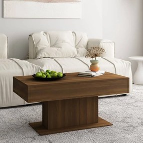 Tavolino Da Salotto Rovere Marrone 96x50x45cm Legno Multistrato /