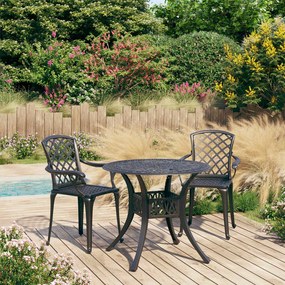 Set Da Bistrot 3 Pz İn Alluminio Pressofuso Nero /
