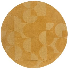 Tappeto rotondo in lana gialla ø 160 cm Gigi - Flair Rugs