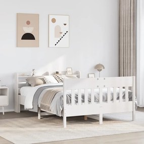 Letto senza materasso bianco 140x200 cm legno massello di pino