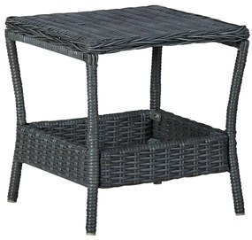 Tavolo da giardino grigio scuro 45x45x46,5 cm in polyrattan