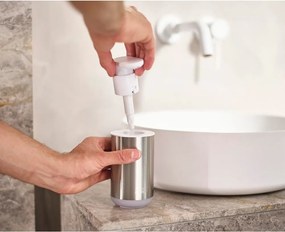 Dispenser per sapone argentato in acciaio inox 300 ml Duo Steel – Joseph Joseph