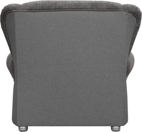 Chaise longue grigio tortora con rivestimento in velluto a coste Lord – Ropez