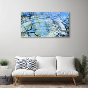 Quadro su vetro acrilico Acqua, alberi, arte, natura 100x50 cm